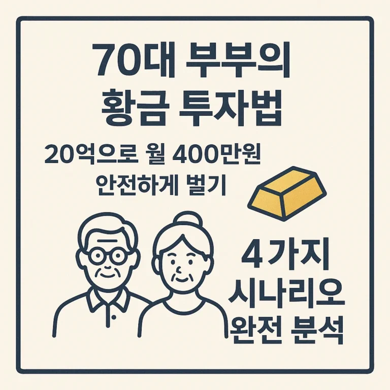 [ETF] “70대 부부의 황금 투자법: 20억으로 월 400만원 안전하게 벌기 – 4가지 시나리오 완전 분석”