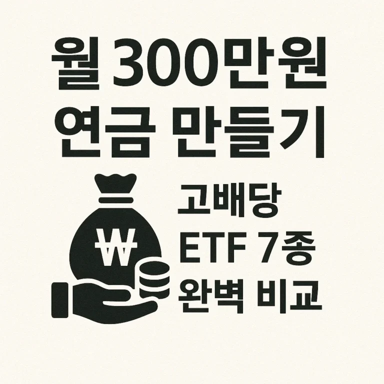 [ETF] “월 300만원 연금 만들기 | 고배당 ETF 7종 완벽 비교”