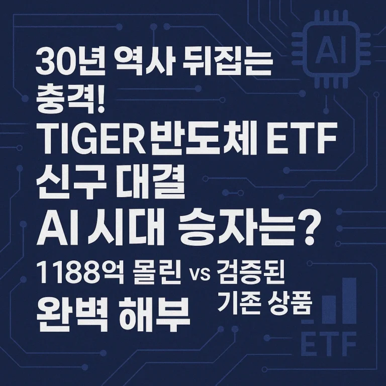 [ETF] “30년 역사 뒤집는 충격! TIGER 반도체 ETF 신구 대결, AI 시대 승자는? 1,188억 몰린 신상품 vs 검증된 기존 상품 완벽 해부”