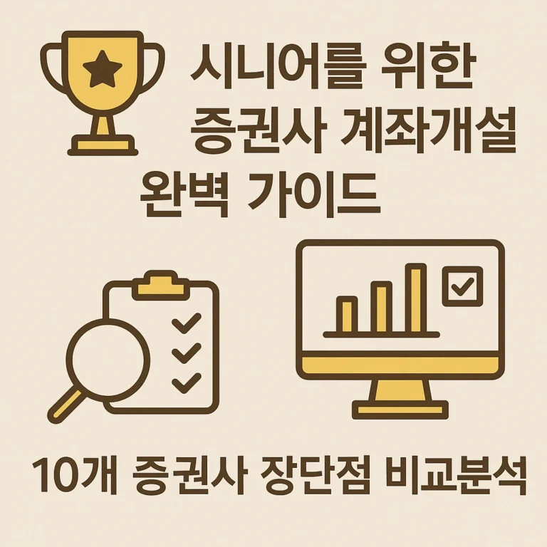 [투자] “🏆 시니어를 위한 증권사 계좌개설 완벽 가이드 – 10개 증권사 장단점 비교분석”