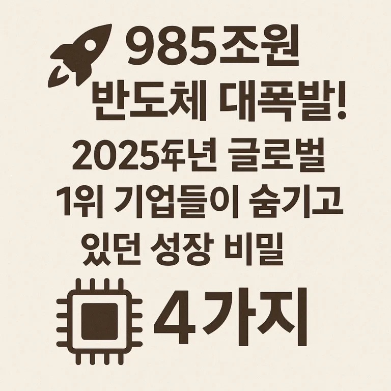 [주식] “🚀 985조원 반도체 대폭발! 2025년 글로벌 1위 기업들이 숨기고 있던 성장 비밀 4가지”
