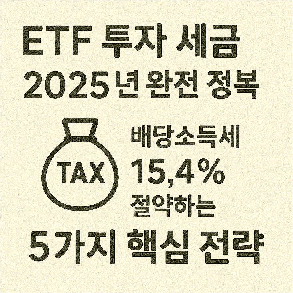 "ETF 투자 세금 2025년 완전 정복: 배당소득세 15.4% 절약하는 5가지 핵심 전략"
