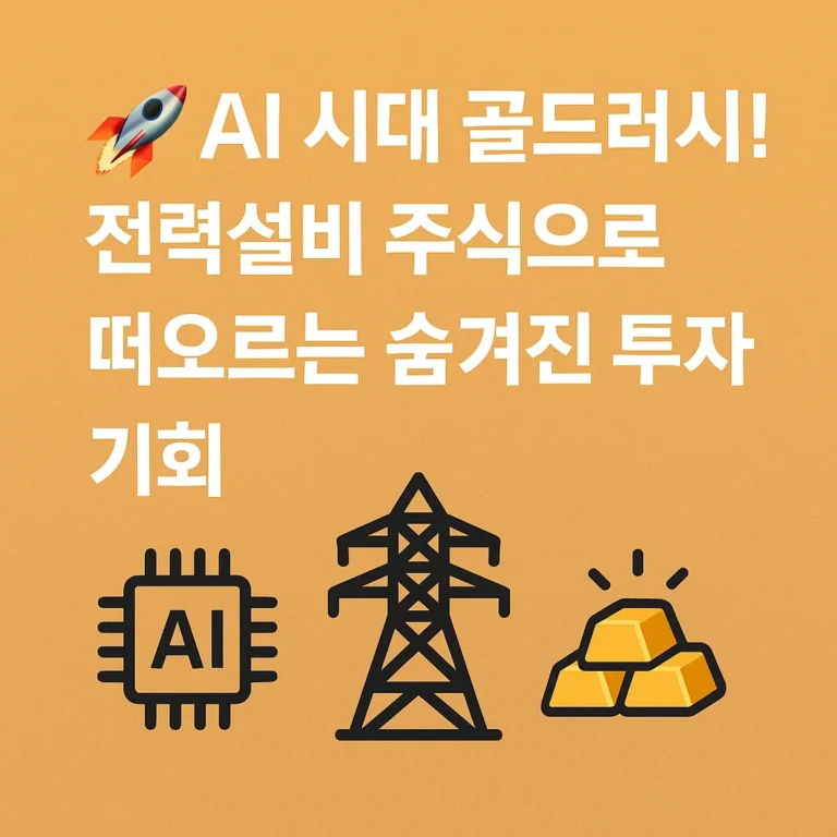 [주식] “🚀 AI 시대 골드러시! 전력설비 주식으로 떠오르는 숨겨진 투자기회”