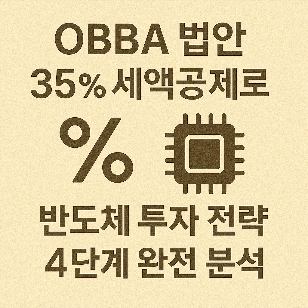 [경제지식] "OBBA 법안 35% 세액공제로 바뀌는 반도체 투자 전략 4단계 완전 분석" - 시니어인베스트