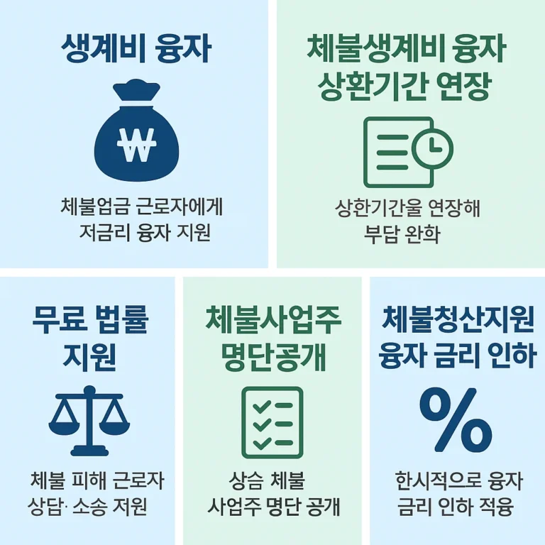 임금체불 근로자 지원